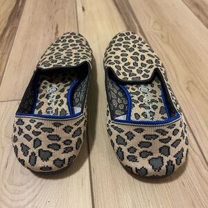 Rothy's Tan and Black Leopard Flats
